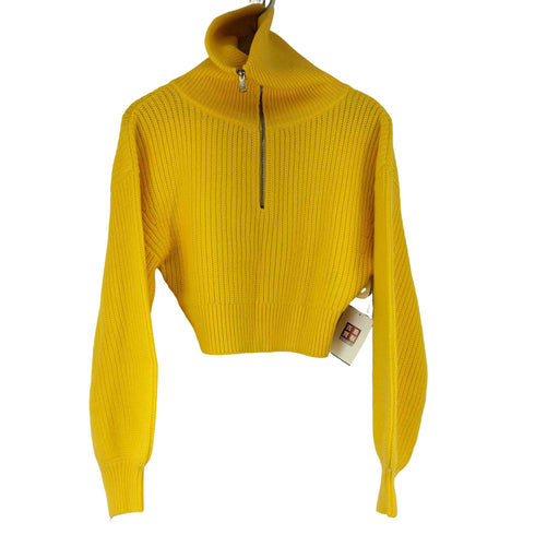 ザラ ZARA ハイネックハーフジップニット レディース import:S